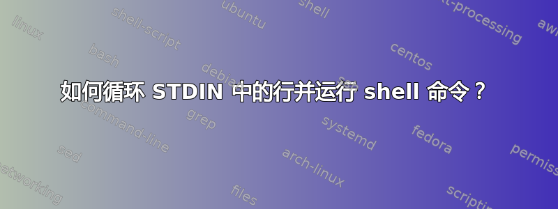 如何循环 STDIN 中的行并运行 shell 命令？