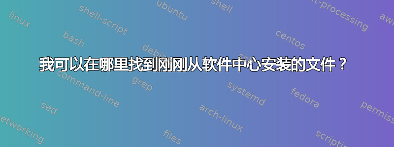 我可以在哪里找到刚刚从软件中心安装的文件？