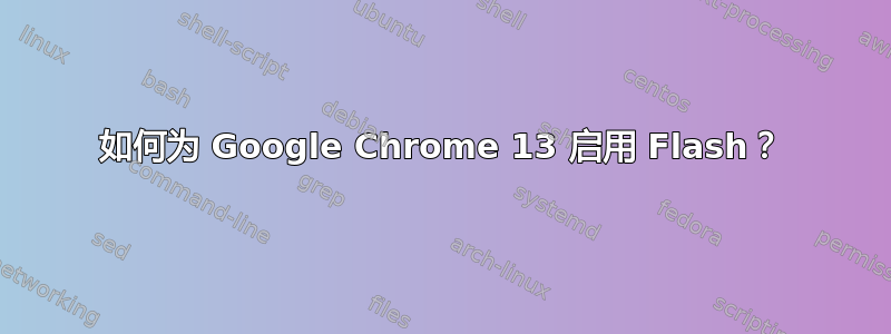 如何为 Google Chrome 13 启用 Flash？