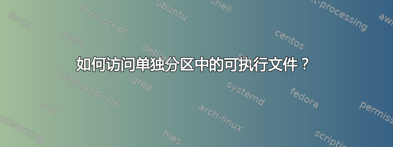 如何访问单独分区中的可执行文件？