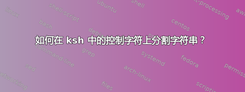 如何在 ksh 中的控制字符上分割字符串？