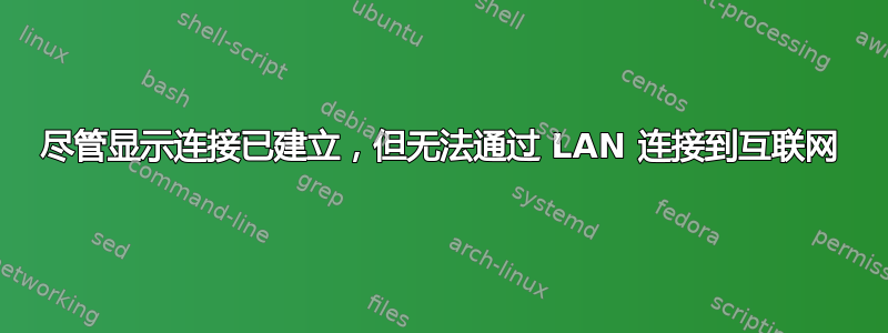 尽管显示连接已建立，但无法通过 LAN 连接到互联网