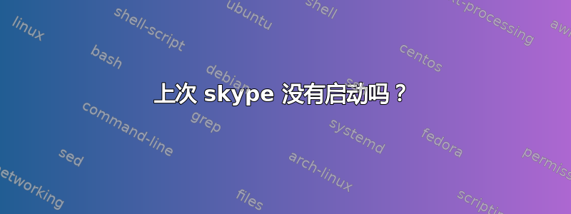 上次 skype 没有启动吗？