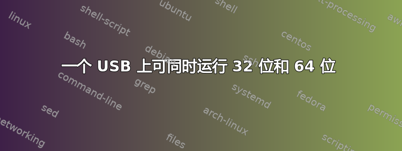 一个 USB 上可同时运行 32 位和 64 位