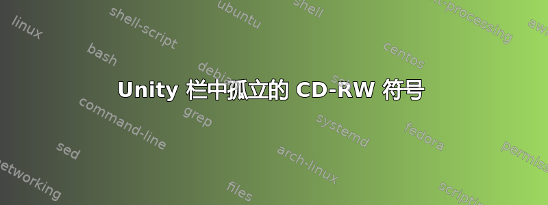 Unity 栏中孤立的 CD-RW 符号