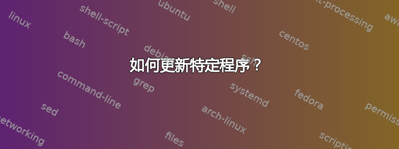 如何更新特定程序？