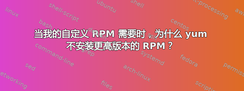 当我的自定义 RPM 需要时，为什么 yum 不安装更高版本的 RPM？