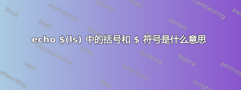 echo $(ls) 中的括号和 $ 符号是什么意思