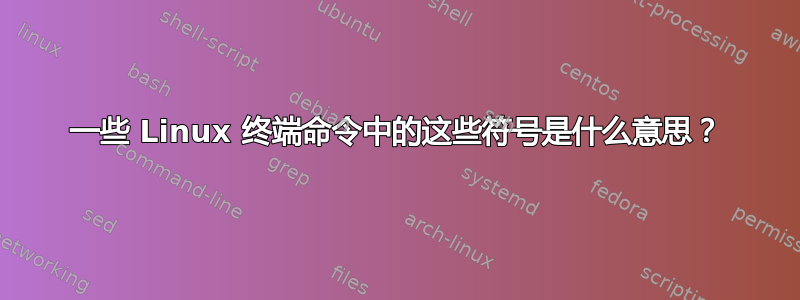 一些 Linux 终端命令中的这些符号是什么意思？