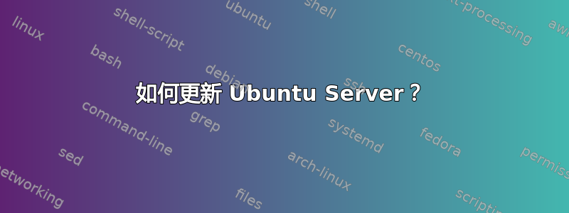 如何更新 Ubuntu Server？