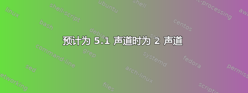 预计为 5.1 声道时为 2 声道