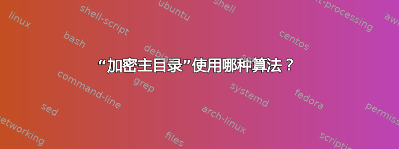 “加密主目录”使用哪种算法？