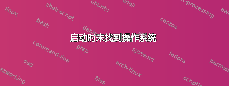 启动时未找到操作系统