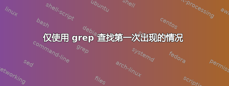 仅使用 grep 查找第一次出现的情况