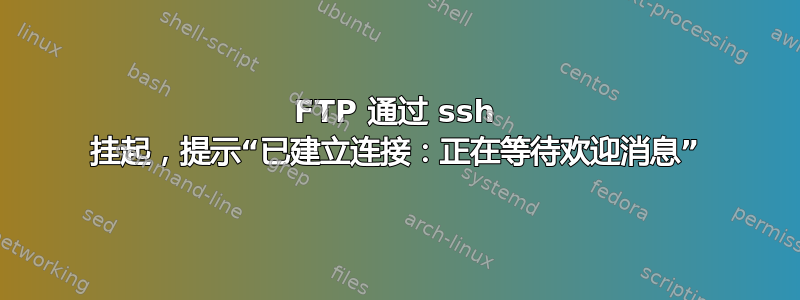 FTP 通过 ssh 挂起，提示“已建立连接：正在等待欢迎消息”