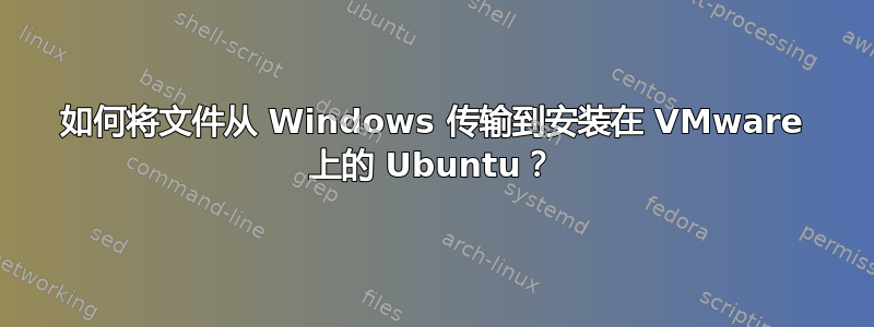 如何将文件从 Windows 传输到安装在 VMware 上的 Ubuntu？