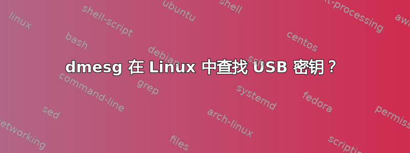 dmesg 在 Linux 中查找 USB 密钥？