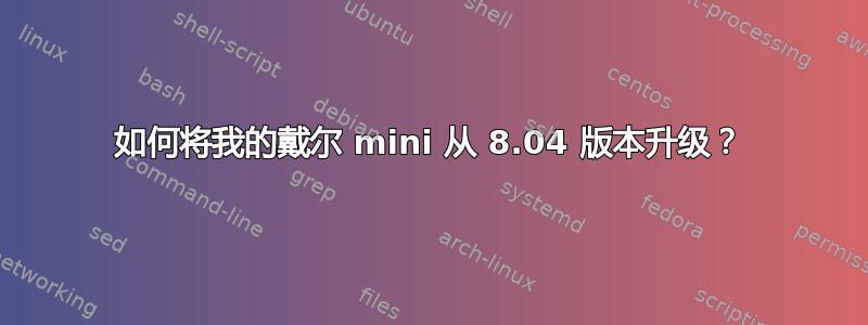 如何将我的戴尔 mini 从 8.04 版本升级？