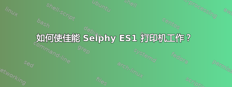 如何使佳能 Selphy ES1 打印机工作？