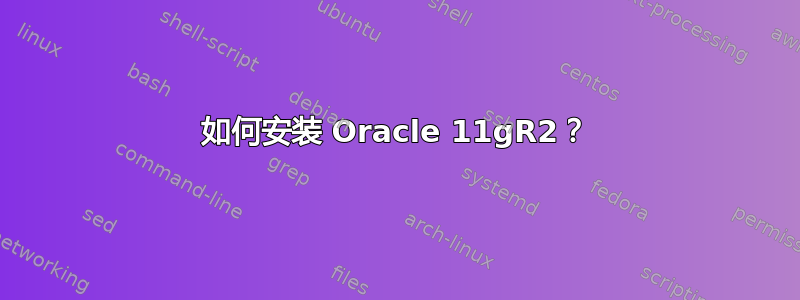 如何安装 Oracle 11gR2？