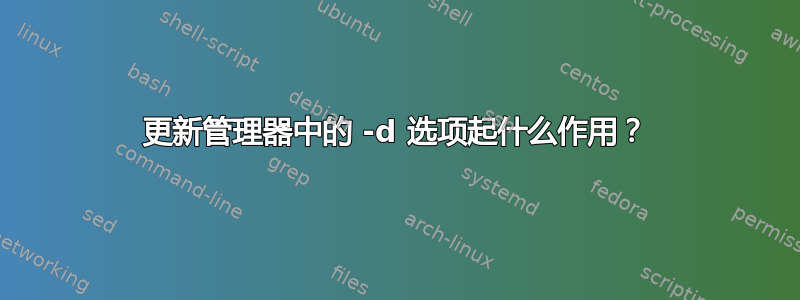 更新管理器中的 -d 选项起什么作用？