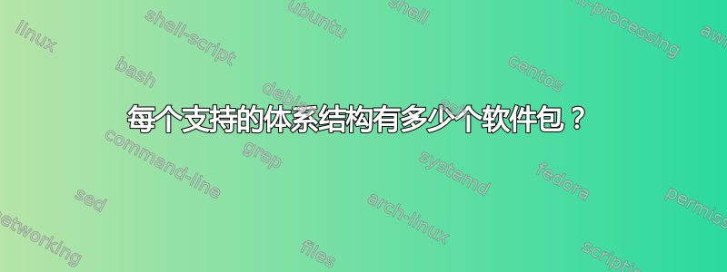 每个支持的体系结构有多少个软件包？