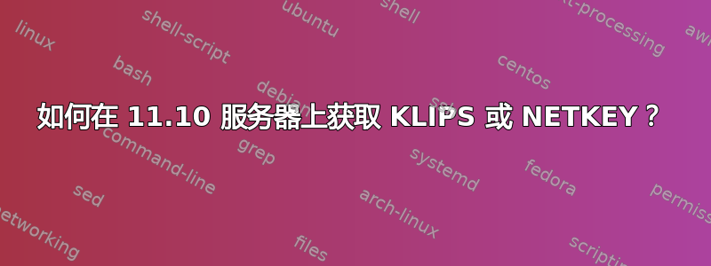 如何在 11.10 服务器上获取 KLIPS 或 NETKEY？