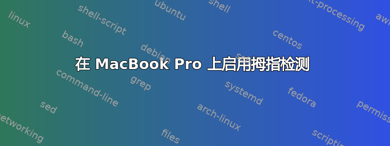 在 MacBook Pro 上启用拇指检测