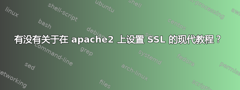 有没有关于在 apache2 上设置 SSL 的现代教程？