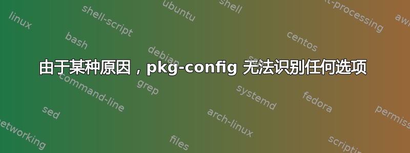 由于某种原因，pkg-config 无法识别任何选项