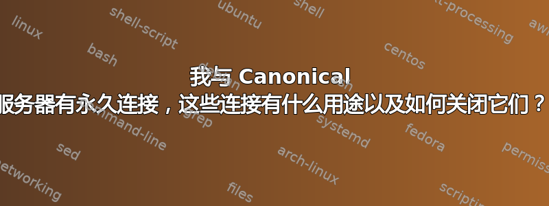 我与 Canonical 服务器有永久连接，这些连接有什么用途以及如何关闭它们？