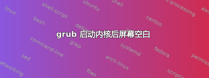 grub 启动内核后屏幕空白