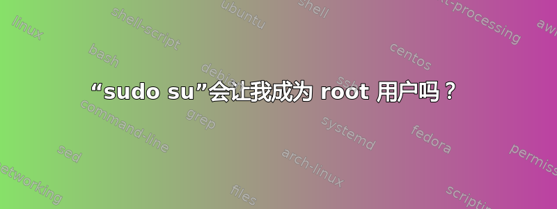 “sudo su”会让我成为 root 用户吗？