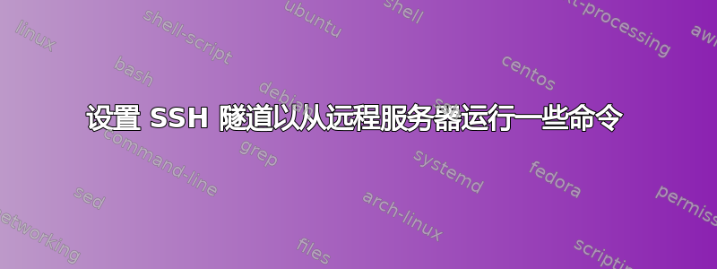 设置 SSH 隧道以从远程服务器运行一些命令