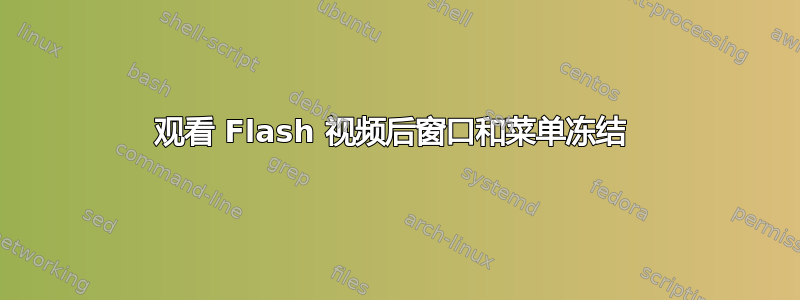 观看 Flash 视频后窗口和菜单冻结 