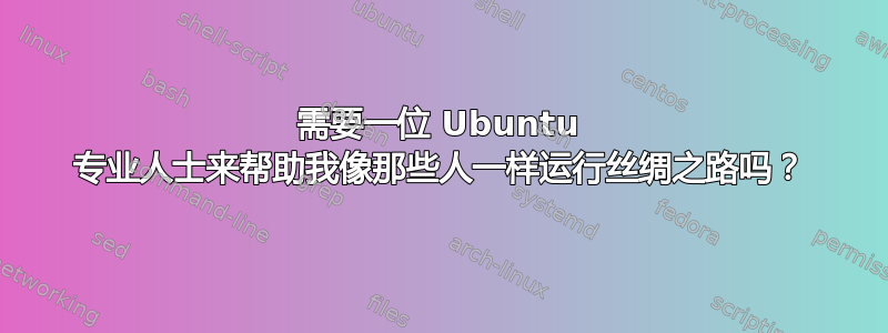 需要一位 Ubuntu 专业人士来帮助我像那些人一样运行丝绸之路吗？