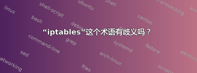 “iptables”这个术语有歧义吗？