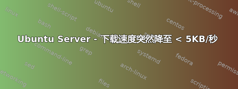 Ubuntu Server - 下载速度突然降至 < 5KB/秒