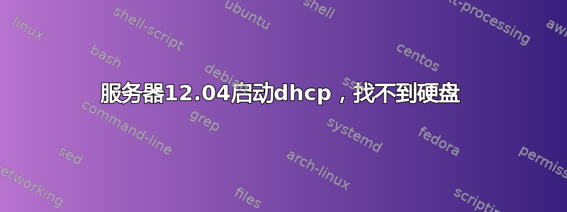 服务器12.04启动dhcp，找不到硬盘