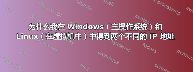 为什么我在 Windows（主操作系统）和 Linux（在虚拟机中）中得到两个不同的 IP 地址