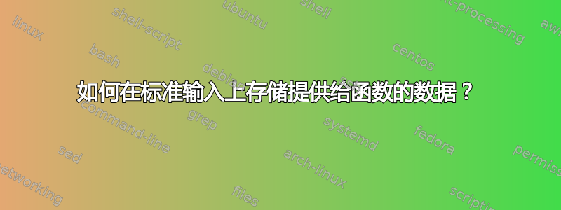 如何在标准输入上存储提供给函数的数据？