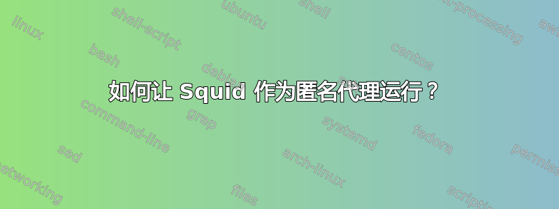 如何让 Squid 作为匿名代理运行？