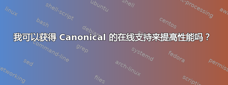 我可以获得 Canonical 的在线支持来提高性能吗？