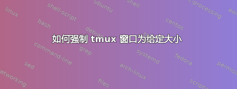 如何强制 tmux 窗口为给定大小