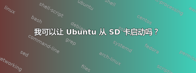 我可以让 Ubuntu 从 SD 卡启动吗？