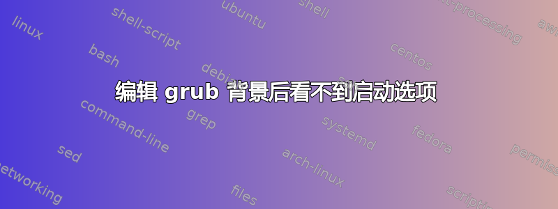 编辑 grub 背景后看不到启动选项