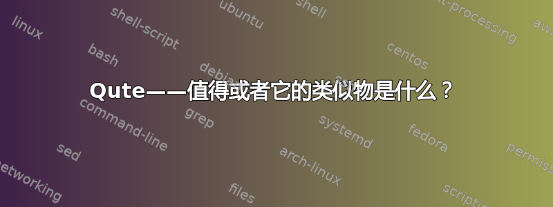 Qute——值得或者它的类似物是什么？