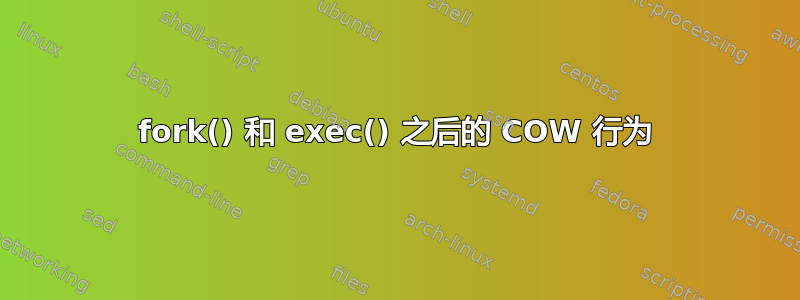 fork() 和 exec() 之后的 COW 行为