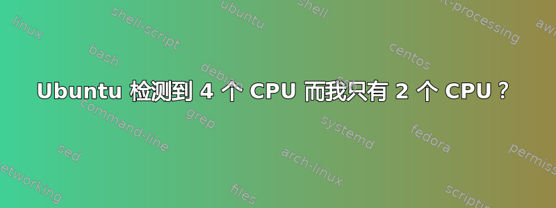 Ubuntu 检测到 4 个 CPU 而我只有 2 个 CPU？