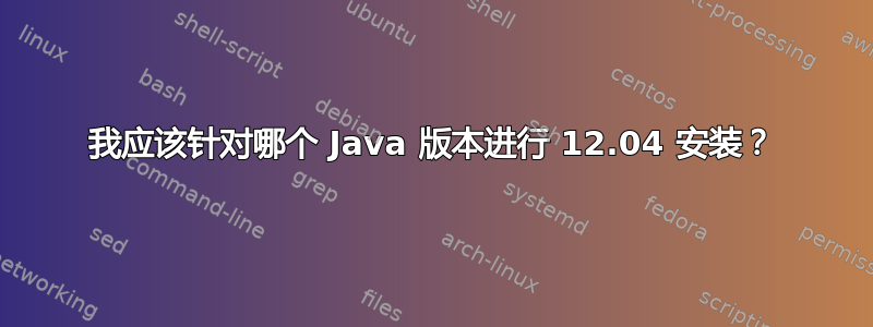 我应该针对哪个 Java 版本进行 12.04 安装？